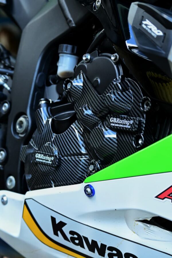 Gb Racing Replica Engine Cover Protection Kit Carbon Finish For Kawasaki Ninja ZX6R