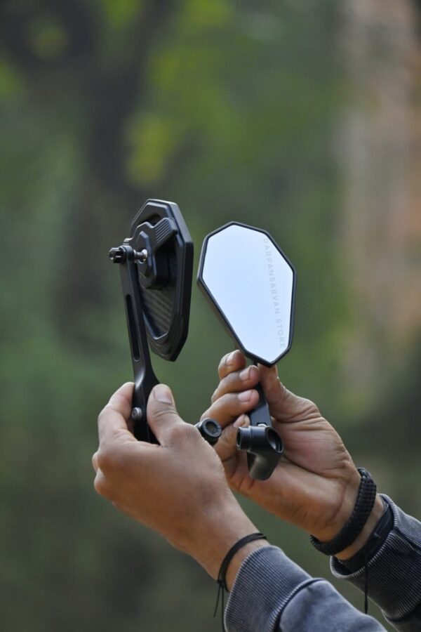 New HeXa Carbon Finish Mirror Adjustable Foldable DS002 For All Bikes