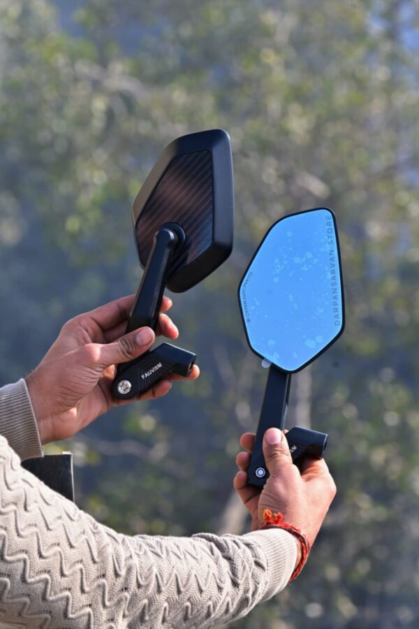 New Foldable Carbon Anti Glare Universal DS001  Mirror For All Bikes (Naked Bikes)