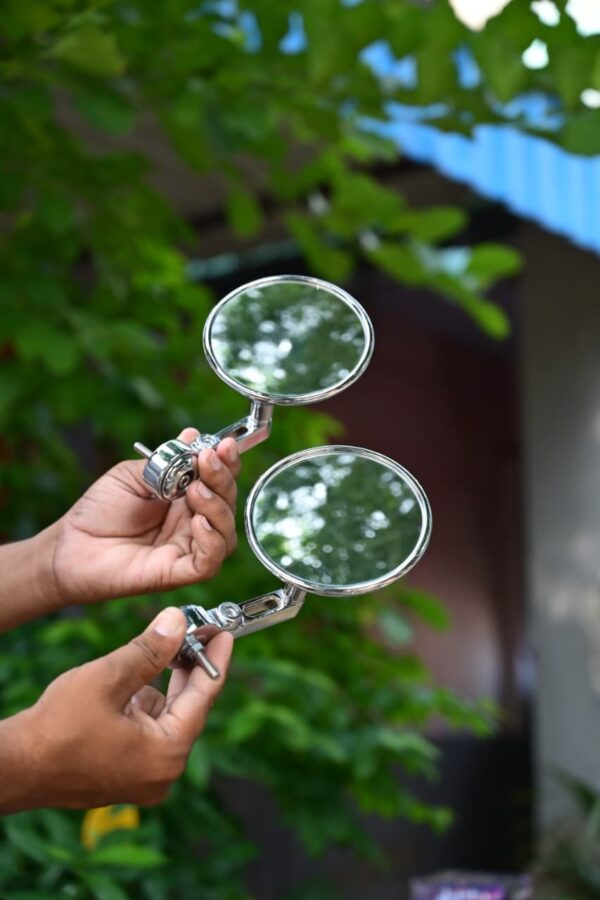Chrome Barend Mirror RM103 Universal Fit For Naked Bikes