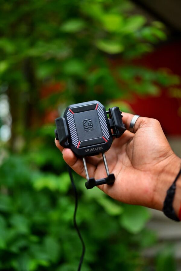 Premium Mobile Holder Fork Stem Mount TPU Ball Quick Lock Anti Vibration With Charging Universal Fit For All Superbikes