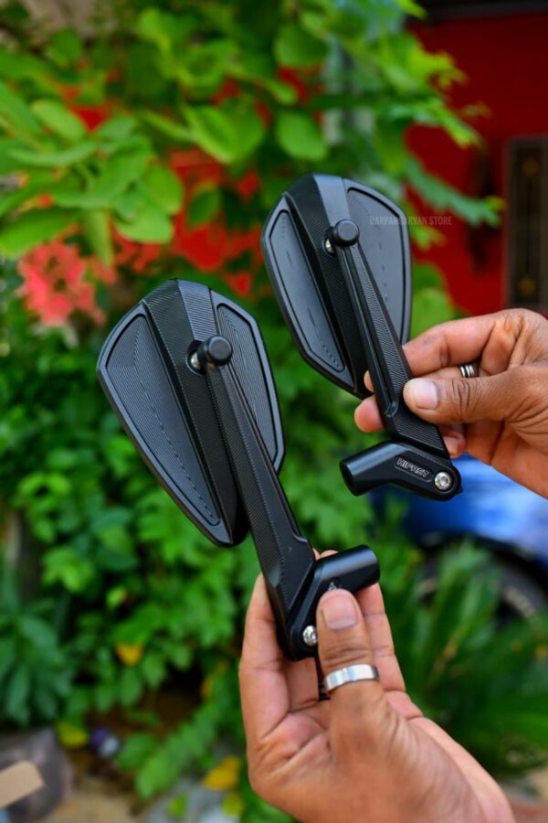 Premium Adjustable Foldable Mirror RM105 Yoke Fitting Anti Glare Universal Fit For All Naked Bikes
